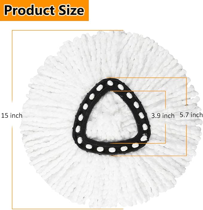 12Pack Spin Mop Replacement Heads,100% Microfiber Mop Head Replacement Compatible with Cedar Mop Heads, 360 Degree Spin Mop Refill for Easy House Cleaning Floor Mopping,Multi-Pack Value Pack | Sturdy & durable, repeatedly machine washable. Great for du...