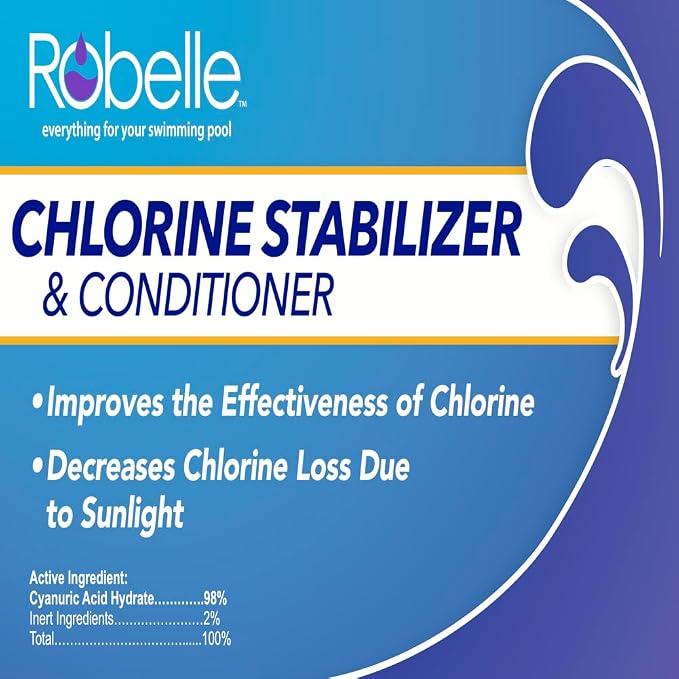 Robelle 48-Pounds Premium Chlorine Stabilizer and Conditioner, Concentrated Cyanuric Acid for Pools, Pool Stabilizer, Helps Chlorine Last Longer