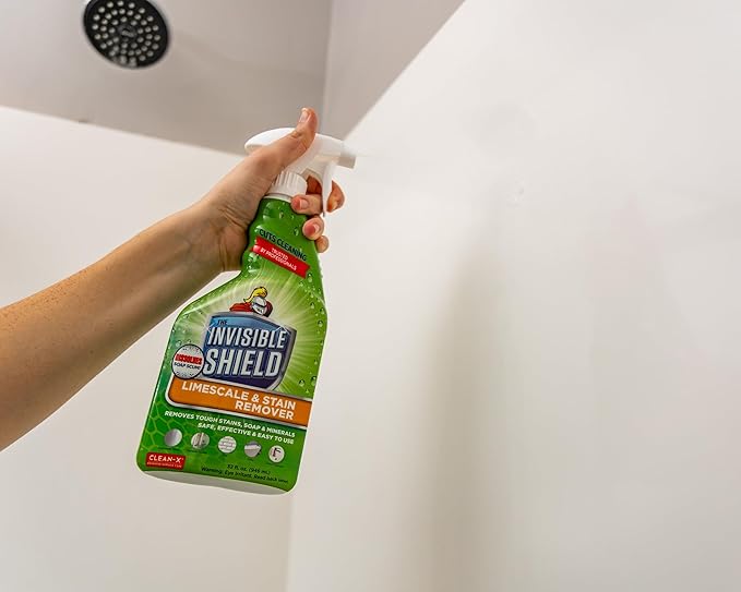 Invisible Shield Limescale & Stain Remover 32 fl. oz - Spray Away Hard Water & Soap Scum by UNELKO- Clean-X 2 pack