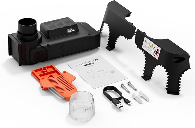 MK47 Automatic Rat & Mouse Trap, Battery Powered Fast Kill Squirrel and Rodent Trap with PIR Motion Sensor, Auto Reset Waterproof Reusable for Indoor Outdoor