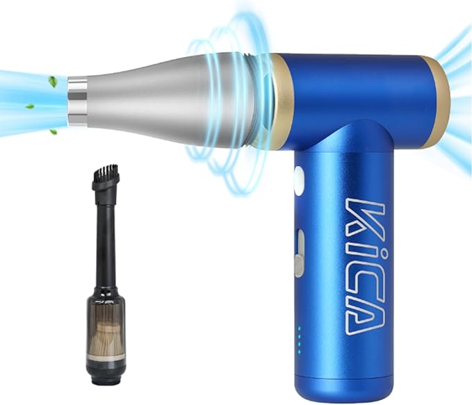 KiCA JetFan 2S Electric Air Duster with Vacuuming Accessory (Blue)