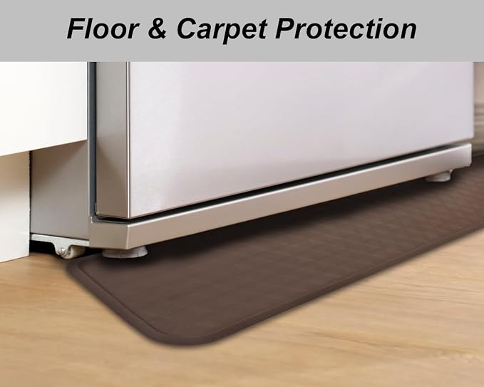 Refrigerator Mat, Washing Machine Spill Liner, Drip Tray and Leak Catcher Mat, Fridge Mat Prevent Water Leakage and Floor Damage from Elecrical Equipment Heavy Duty 37.5'' x 8.5'' Brown