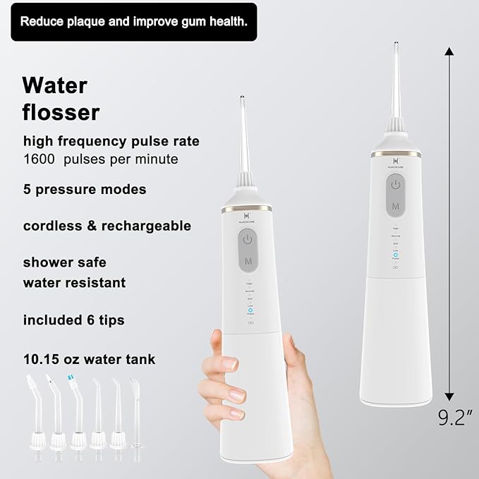 Upgraded Pro Dental Care Kit: 5-Mode Water Flosser & 50,000 VPM Sonic Electric Toothbrush | Premium Oral Clean Set with Enhanced Cleaning Modes, Larger Tank & Refined Design for Advanced Gum Health