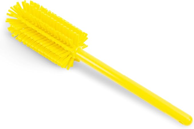 SPARTA Large Water Bottle Brush Ideal for Wide-Mouth Jars, Bottles and Tumblers, Dishwashing Tool with Handle for Home and Commercial Kitchens, Plastic, 16 Inches, Yellow