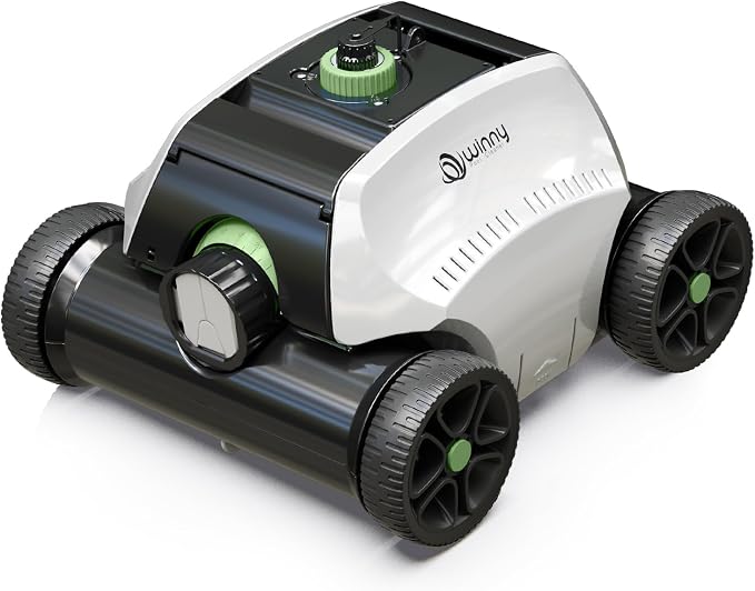 (2026 Upgraded) Robotic Pool Vacuum for Above Ground Pool - 6600mAh for 130mins Runtime & 50W Powerful Suction, Self-Parking Pool Cleaner with 180μm Filter Tray Up to 1300 Sq. Ft (White&Green)