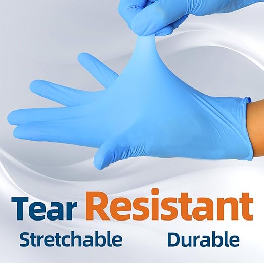 Nitrile Exam Gloves, 3.5-Mil Blue Medical Gloves Disposable Latex-Free, Extra Soft Small 100 Pcs, Powder-Free for Medical, Cleaning, Cooking, Esthetician, Food-Safe, S
