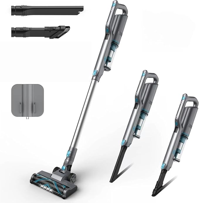 280W Cordless Vacuum Cleaner for Home, Powerful Stick Vacuum with 45min Runtime,Rechargeable Wireless Vacuum for Hardwood Floor Carpet Pet Hair