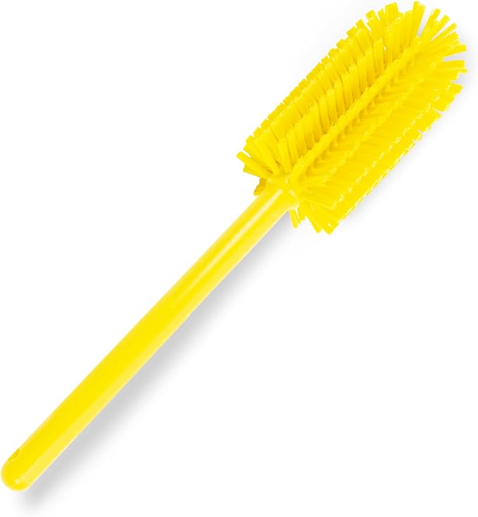 SPARTA Large Water Bottle Brush Ideal for Wide-Mouth Jars, Bottles and Tumblers, Dishwashing Tool with Handle for Home and Commercial Kitchens, Plastic, 16 Inches, Yellow (Pack of 4)