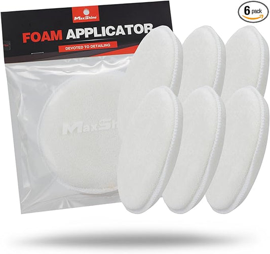 Maxshine UFO Microfiber Wax Applicator Series for Car Detailing Polishing, 5 inch, 6 Pieces