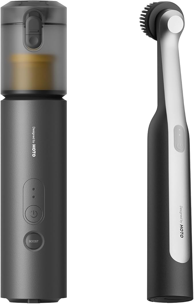HOTO AutoCare Air Duster & Vacuum with Wand™ Cordless Spin Scrubber
