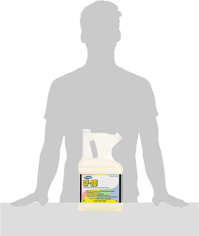 CF-20,1 Gallon, Internal Refrigeration Coil System Cleaner, Dissolves Carbon Deposits, Removes Acids & Water, Non-Flammable, Low VOC, Safe for Oils & Refrigerants (90-500)