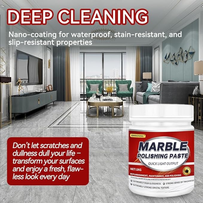 Granite Polishing Paste, Marble Cleaner Countertop, Quartz Polish, Granite Polishing Kit | Marble Cleaner and Polish - Enhances Shine & Maintenance, Safe for Stone Surfaces, 2.2LB (2 - PCS)