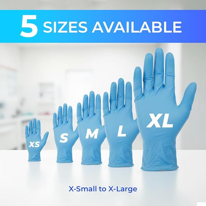 PureLife Medical Gloves Disposable Latex free- Blue Nitrile Gloves