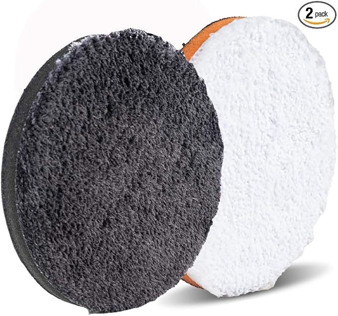 5.25" Black Microfiber/White OSP Microfiber pad kit. (2-Pack). Fits 5" Backing Plate.