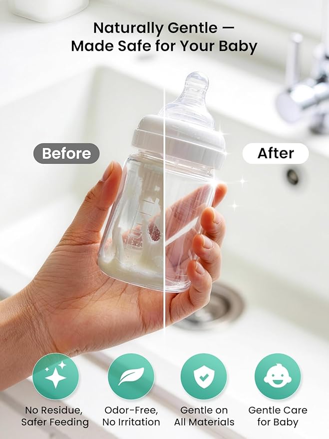 GROWNSY Bottle Washer Detergent Washing Tablets, Plant-Based Enzyme Formula, Removes Milk Residue & Odor, Safe for Baby Bottles & Pump Parts, Compatible with All Bottle Washers, Unscented, 150 Count