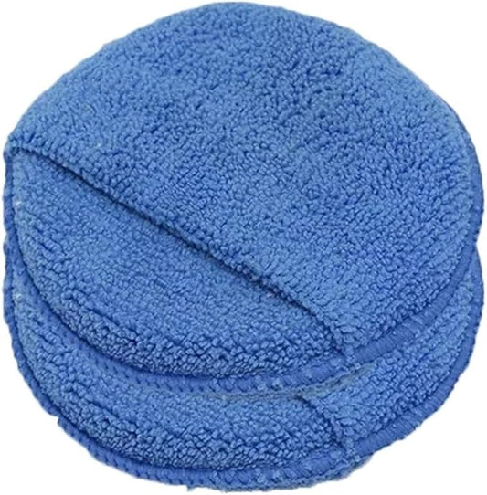 Car Detailing Applicator Pads Car Care Waxing Polish Sponges Soft Microfiber Round Pocket Foam Sponges Car Cleaning Tools(Blue 2Pcs)