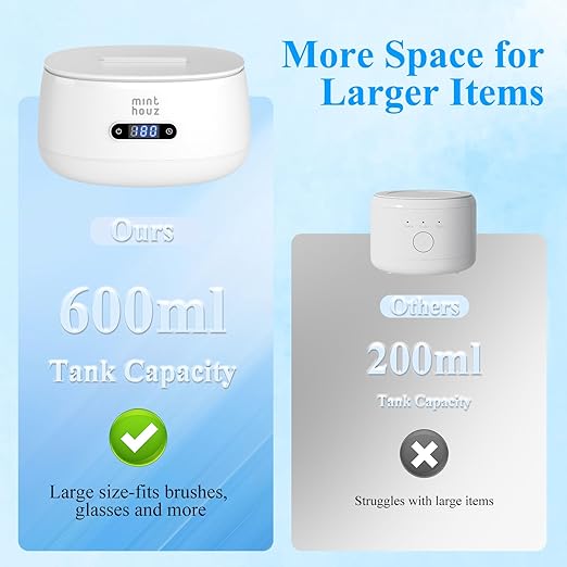 Minthouz Ultrasonic Jewelry Cleaner Machine with 5 Cleaning Modes, 40kHz Professional Sterling Silver Sonic Cleaner for Jewelry, Watch Strap, Eyeglass, Ring, Dentures Cleaning