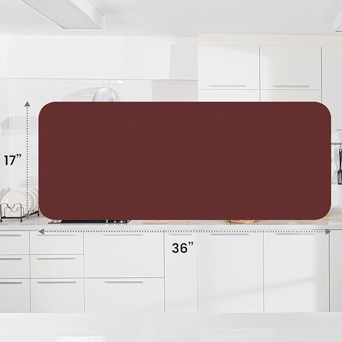 WISELIFE Dish Drying Mat Super Absorbent Drying Mat Large Dish Drying Mats for Kitchen Counter Easy Clean Dish Mat Kitchen Drying Mat18"x 36" Classic Red