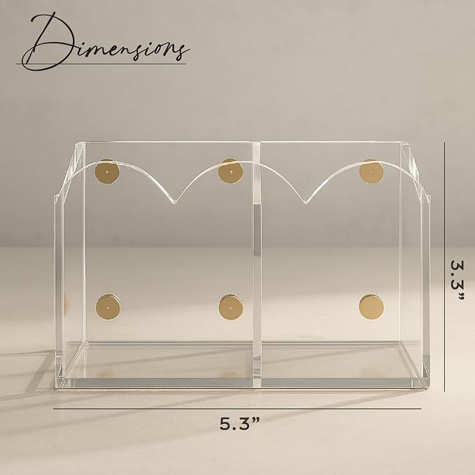 Orelle Scalloped Magnetic Acrylic Pen Holder | Magnetic Pen Holder for Refrigerator, Whiteboard, Office, Magnetic Locker Organizer | Magnetic Dry Erase Marker Holder | Classroom Must Haves | Clear