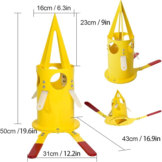 Big Bag Dispenser Bulk Bag Unloader Big Bag Animal Feed Unloader for Warehouse Farm Home Use (Yellow + Red)