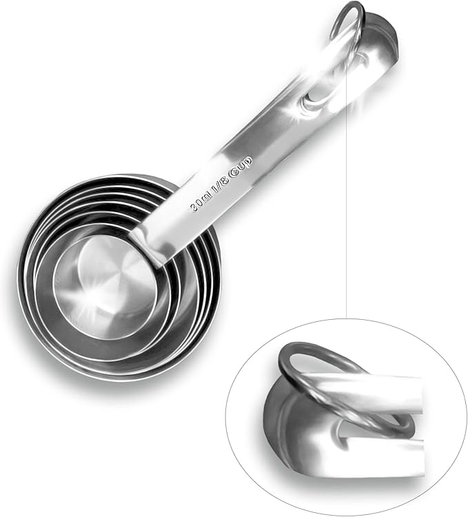 7-Piece Stainless Steel Measuring Cup Set [Upgraded]