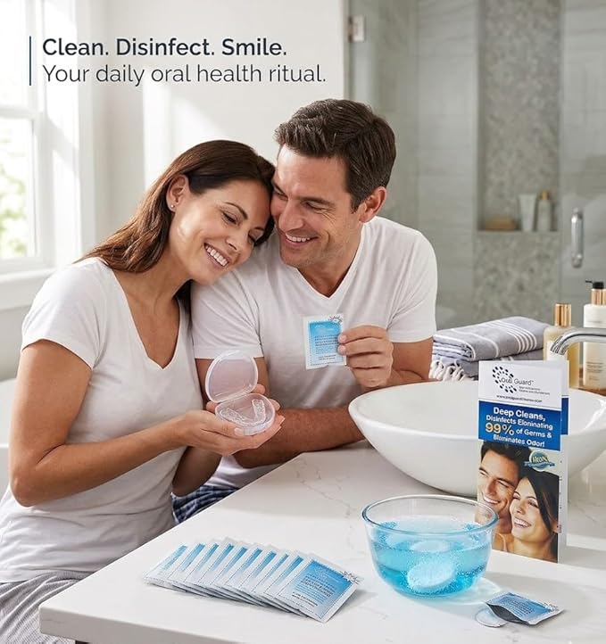 Oral Guard Dental Appliance Cleaner and Disinfectant for All Night Guards, Retainers and Dentures. 3 Month Supply