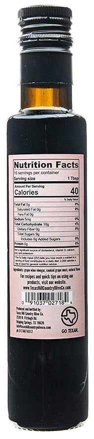 Wild Cherry Balsamic Vinegar - Gourmet Barrel Aged Infused Balsamic Vinegar - Great for Dressing Dipping Glazing - No Artificial Flavors or Added Sugar - Made in Texas (8.5 oz)
