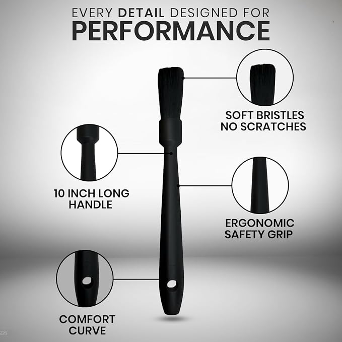 Rattleware Black Espresso Machine Grinder Brush - Ideal for Home, Cafe, Restaurant Or Hotel - Long Durable Handle Coffee Grinder Cleaning Brush Trusted By Baristas (10") - Pack of 2