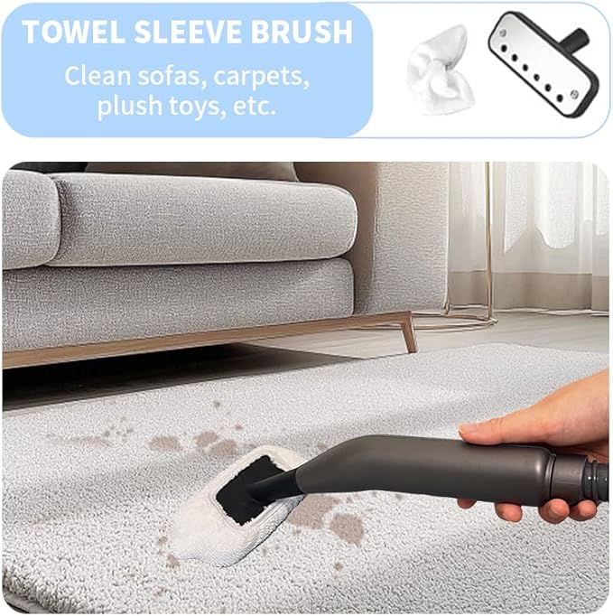 Handheld Steam Cleaner for Home, Pressurized Portable Handheld & Mop 2-in-1 Steamer for Cleaning with 10 pcs Accessories for Multi-Surface Cleaning, Floors, Tiles, Grout, Kitchen, Bathroom, Couch