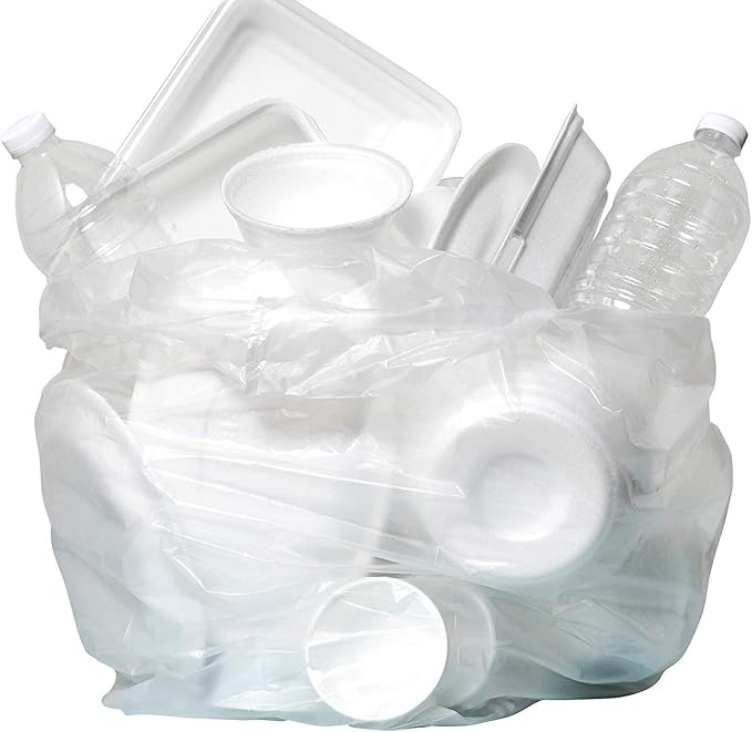 Aluf Plastics 55-60 Gallon Trash Bags Source Reduction Series Value High Density 22 Micron Gauge (equiv) - Intended for Home, Office, Bathroom, Paper, Styrofoam (Pack of 600)