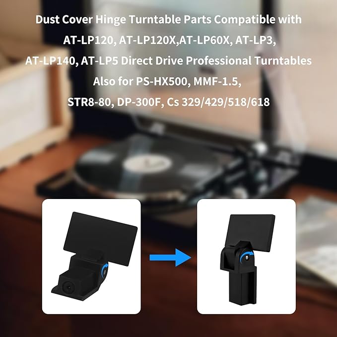 Dust Cover Hinges for AT-PL120, AT-LP120-USB, AT-LP60X,at-LP5 and at-LP3 Turntables (2 PCS).Turntables Needle Stylus Brush and Cleaning Brush. Turntables Tonearm Lock/Clamp