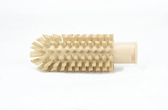 SPARTA Industrial Tank Brush Head Pipe Brush Head, Drain Brush with 3/4" Thread Hole (Handle Not Included) for Commercial Use, Plastic, 2 x 5.7 Inches, Tan (Pack of 6)