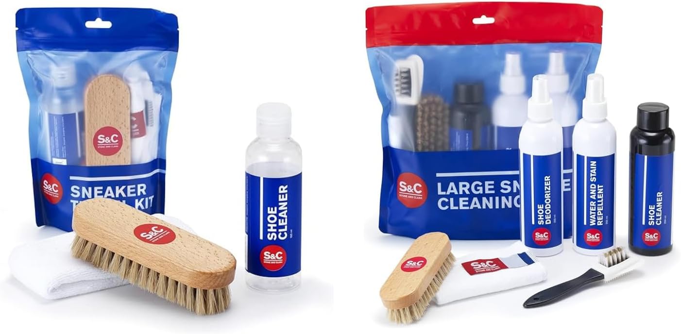 Stone and Clark Complete Sneaker Care Bundle: Travel-sized Cleaner & Advanced Cleaning Solution
