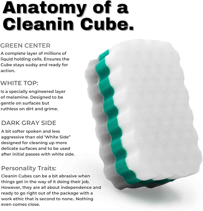 Lithium Cleaning Cubes- Hydrating Car Cleaner Interior for Leather, Plastic, Carpet, Vinyl, and Tesla Vegan Leather - Non Toxic and Color Safe Interior Car Cleaner