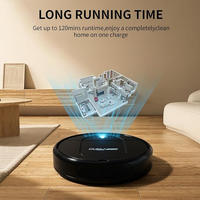 Robot Vacuum and Mop Combo, Robot Vacuum Cleaner,3-in-1 Robot Vacuum, Low Noise, Slim Design, Anti-Tangle, Advanced Obstacle Avoidance, Perfect for pet Hair, Carpets and Hard Floors
