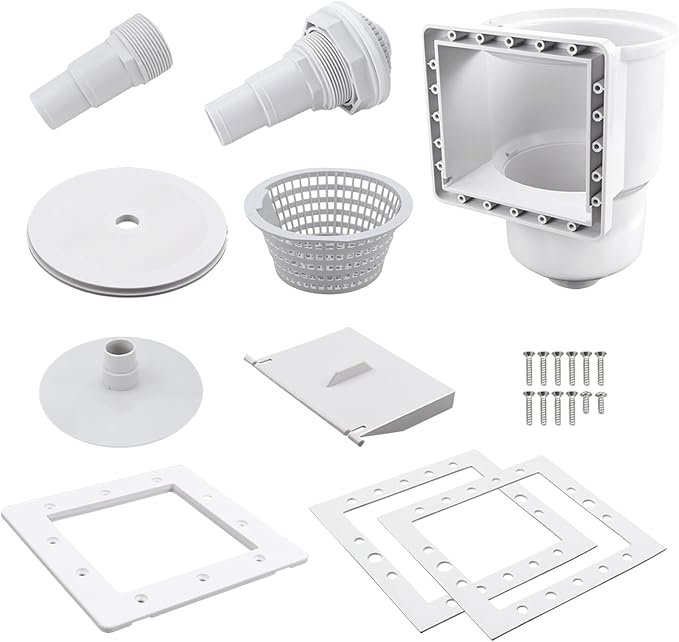 Kefly Above Ground Pools Skimmer with Accessories, Thru-Wall Skim Compatible with All Standard Pool Wall Cutouts