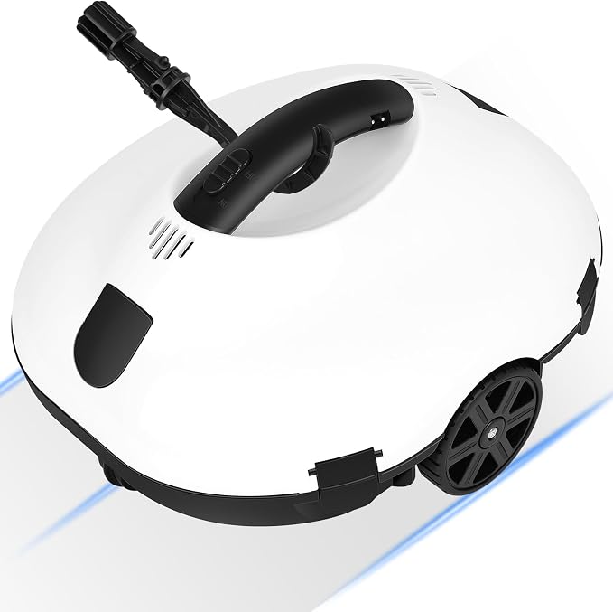 130 Mins Runtime Cordless Robotic Pool Cleaner Portable Lightweight Automatic Vacuum Self-Parking 5200mAH Fast Charging Powerful for Above-Ground Swimming Pool up to 861Sq.ft (White)