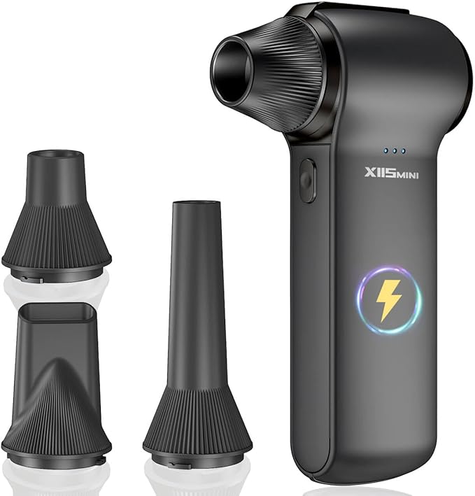 Compressed Air Duster 180000RPM – Super Power Cordless Electric Air Duster with 3-Speed Turbo Fan, Rechargeable Air Blower for Computer, Keyboard, Car, Camera & Home Cleaning