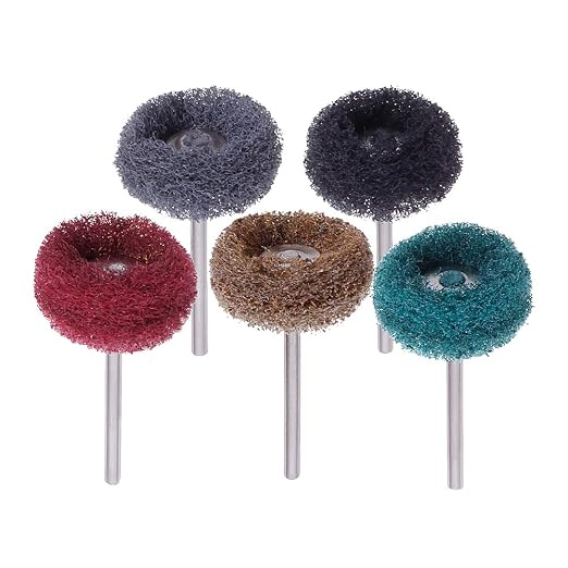 Rocaris 100 Pack Abrasive Wheels, 1" (25mm) Abrasive Buffing Polishing Wheels Burr for Rotary Tools-1/8(3mm) Shank