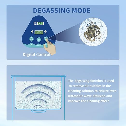 DK SONIC Ultrasonic Cleaning Machine-Ultrasonic Jewelry Cleaner with Digital Timer and Basket, Sonic Cleaner for Jewelry, Ring, Eyeglasses, Watchband, Coins (900ML, 110V)