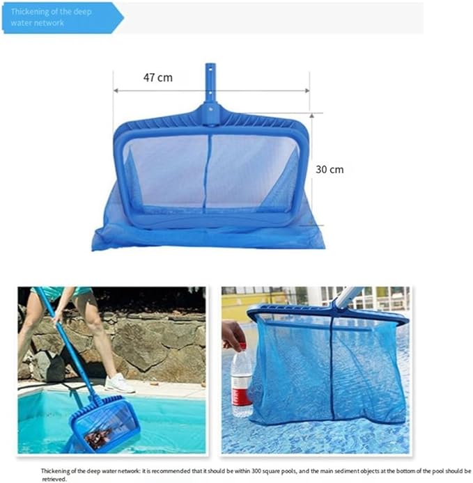 Professional Swimming Pool Skimmer Net, Heavy Duty Pool Leaf Rake with Ultra Deep Fine Mesh Easy Install