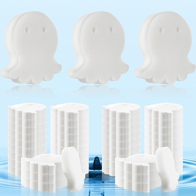 Patelai 40 Pcs Hot Tub Sponge Spa Cleaning Sponges for Hot Tub Oil Absorbing Cleaning Scum for Spa, Bathtub and Swimming Pool to Soak up Oils Bathtub Accessories(Octopus Style)