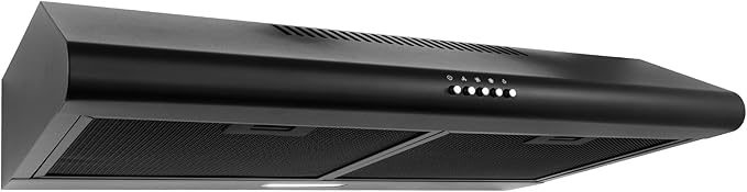 COSMO COS-5MU30-BK 30 in. Delta Collection Ducted Under Cabinet Range Hood, Button Controls, Reusable Filters, LED Lights in Matte Black