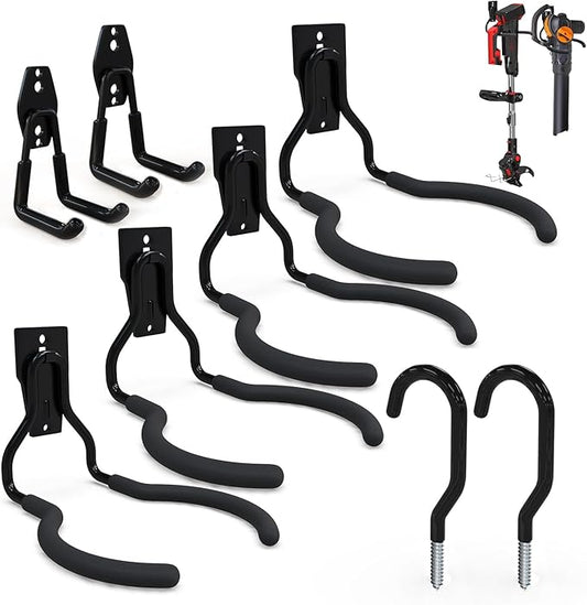 3-H Oversized Garden Power Tool Hanger 4 Pack, Weedeater Hanger,Garage Wall Hooks for Thick Body & Battery-Powered Weed Eater, String Trimmer, Leaf Blower