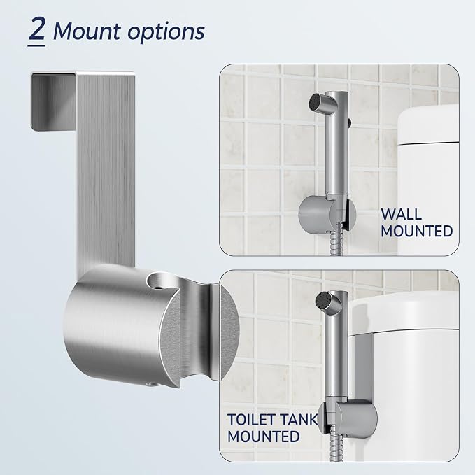 BIGCOW Stainless Steel Handheld Bidet Sprayer for Toilet, Stepless Water Pressure Control, Gentle Toilet Jet Spray with Leak-Proof Bidet Hose, Ideal for Feminine Hygiene, Cloth Diaper, Pet Cleaning