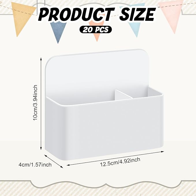 Colarr 20 Pack Magnetic Dry Erase Marker Holder Bulk Whiteboard Magnetic Marker Holder Pen Pencil Organizer for Classroom Whiteboard Refrigerator Locker Storage (White)