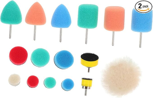 SOLUSTRE 32pcs Buffing for Car Polishing Auto Detailing Sponge Pads Kit for Waxing Cleaning and Polishing Paints for Areas and Furniture