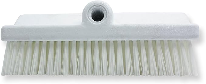 SPARTA 40423EC02 Plastic Floor Scrub Brush, Wall Brush, Equipment Brush With Nonabsorbent Bristles For Industrial Kitchens, Hospitals, Commercial Cleaning, 10 Inches, White, (Pack of 2)