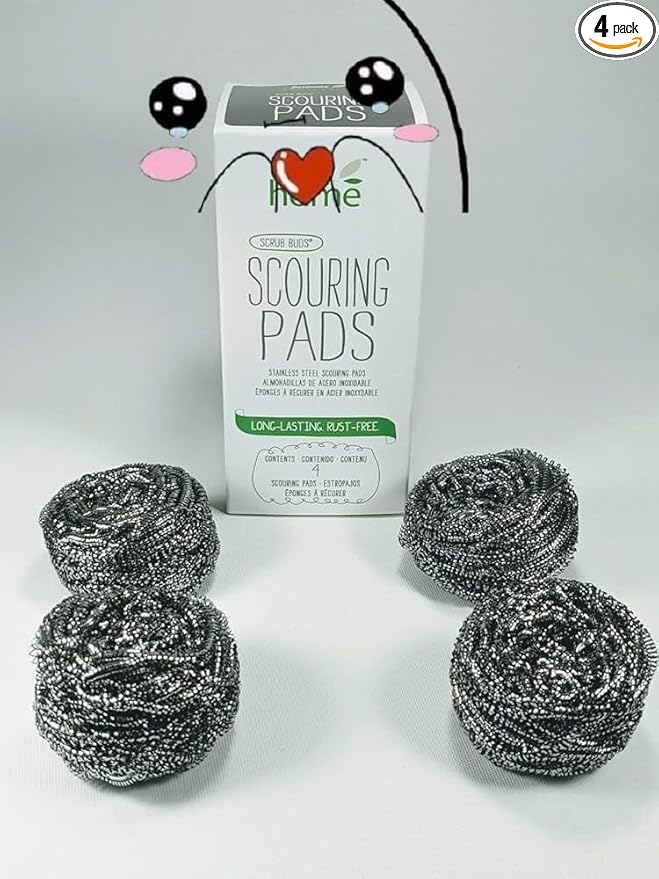 Cleaner Scrub Bud Home Dishdrop Stainless Steel Fiber Amway Easy Clean 4pcs/box