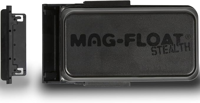 Mag-Float Large + Plus Black Stealth Glass Magnet Aquarium Scraper Cleaner with Blade - Floating Magfloat Magnetic Leaning Tool